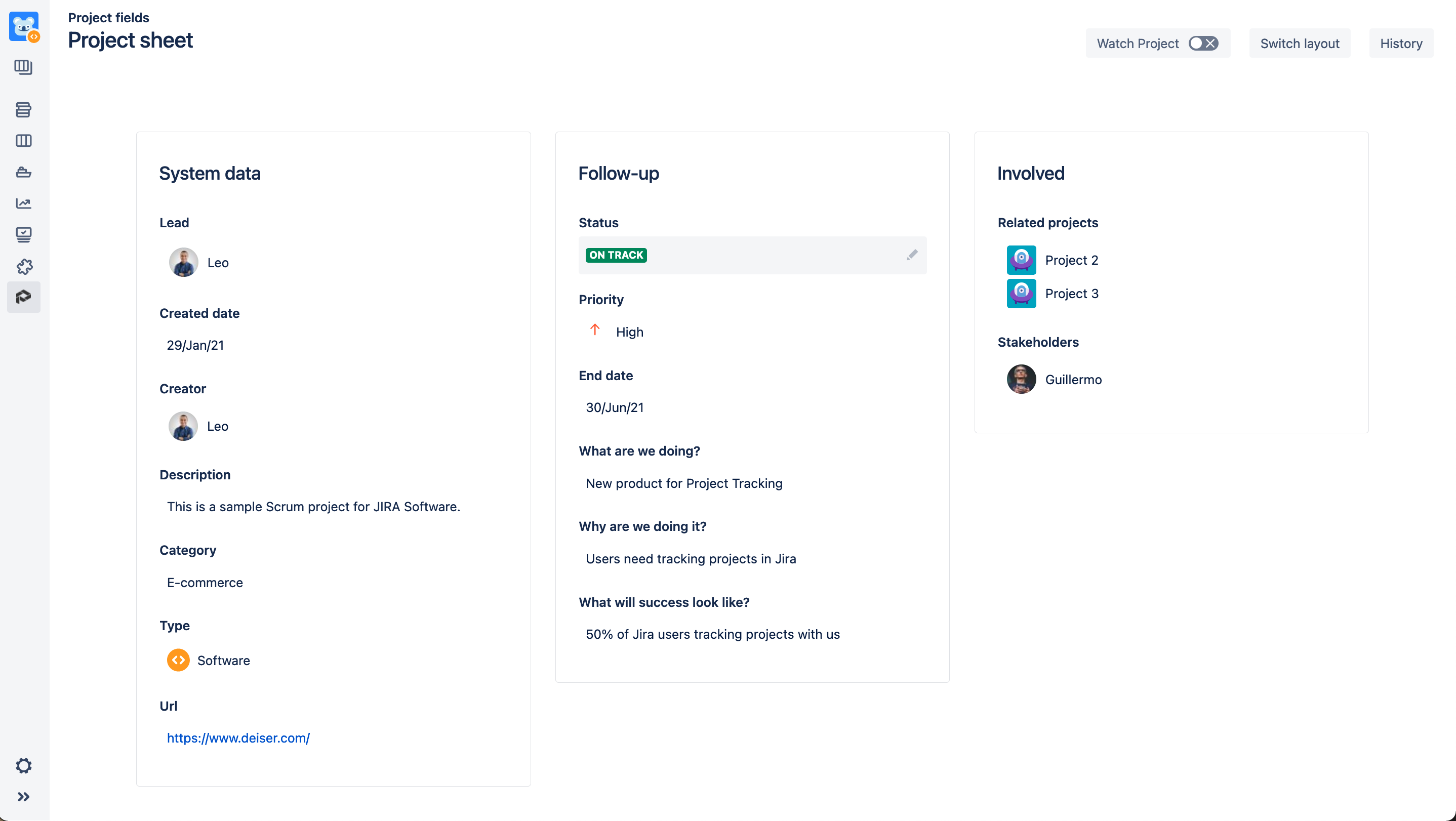 How to organize project fields in Jira with Profields.