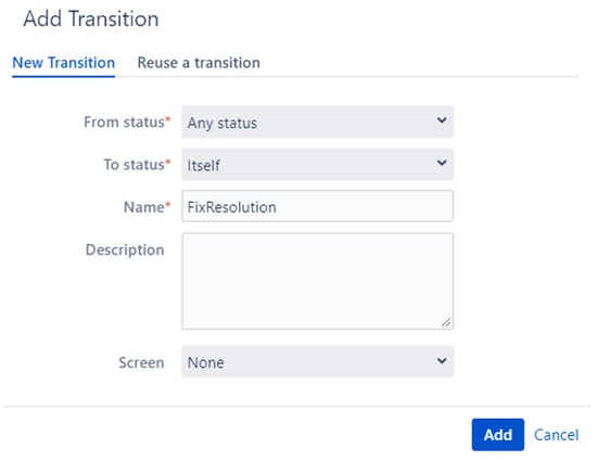 Giving value to the Resolution field for Jira issues closed or already openend