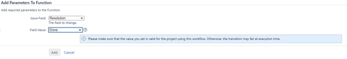How to include the Resolution field within a Jira worlkflow through a post-function