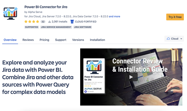 lpha Serve's Power BI Connector for Jira Atlassian Marketplace