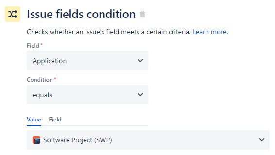 Using Issues condition fields