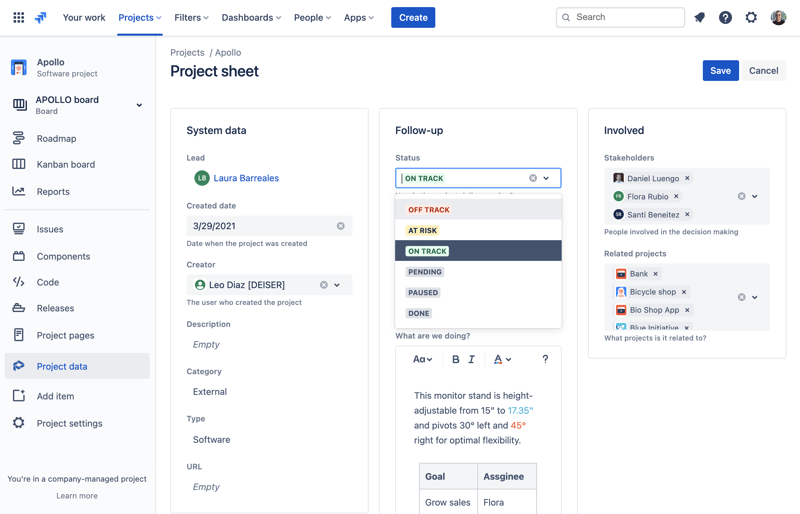 How to update and standarize Jira projects information with Projectrak cloud