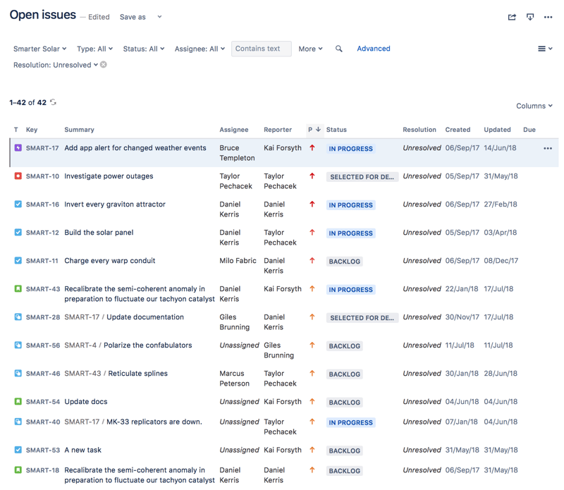 Issue Navigator from Jira Cloud allows to search for your issues