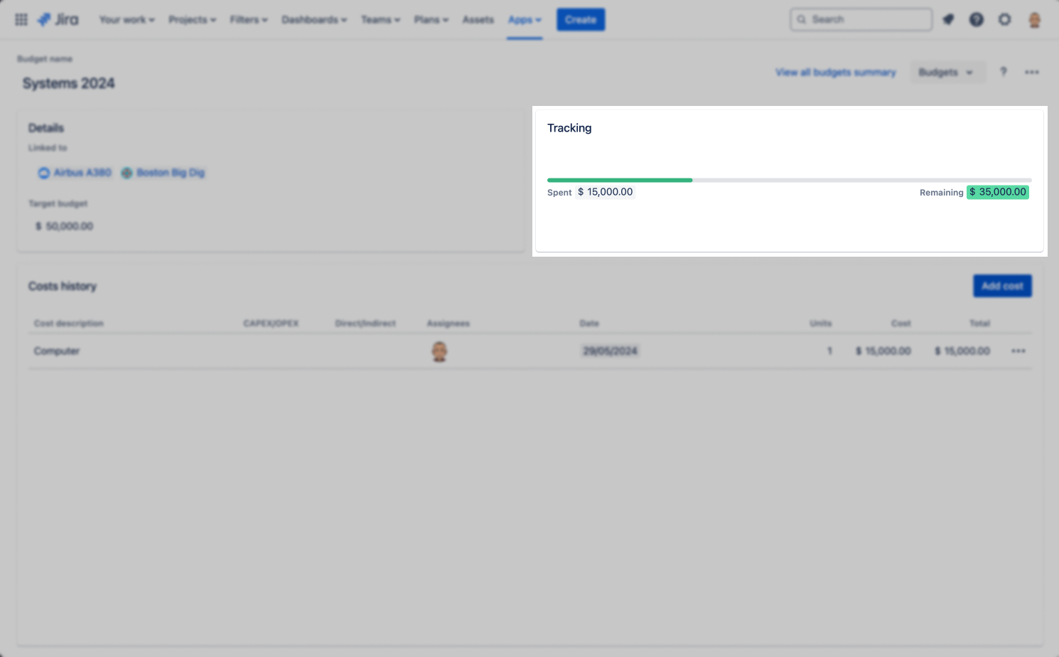Track the budget of your projects in Jira