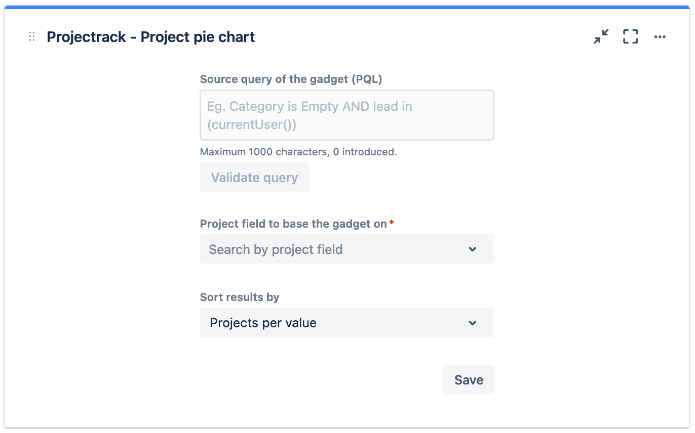 How to add project information to the Pie Chart gadget 