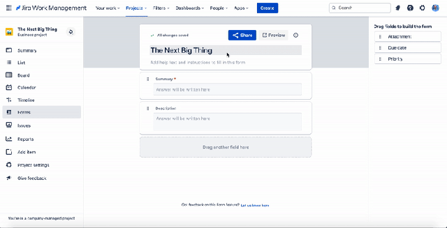 The Jira Work Management Forms helps to streamline teams in Jira