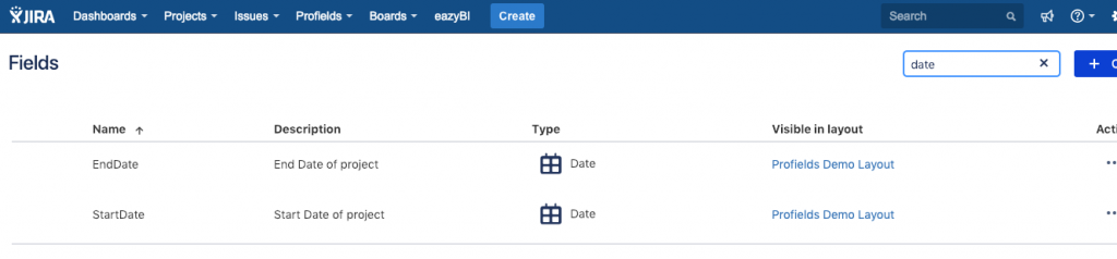 How to set start date project and end date project in Jira