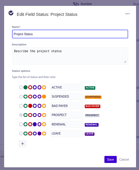 How to edit project field status in Jira with Profields