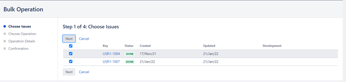 Selecciona todas las issues que deseas archivar con una sola acción a través de los cambios masivos de Jira