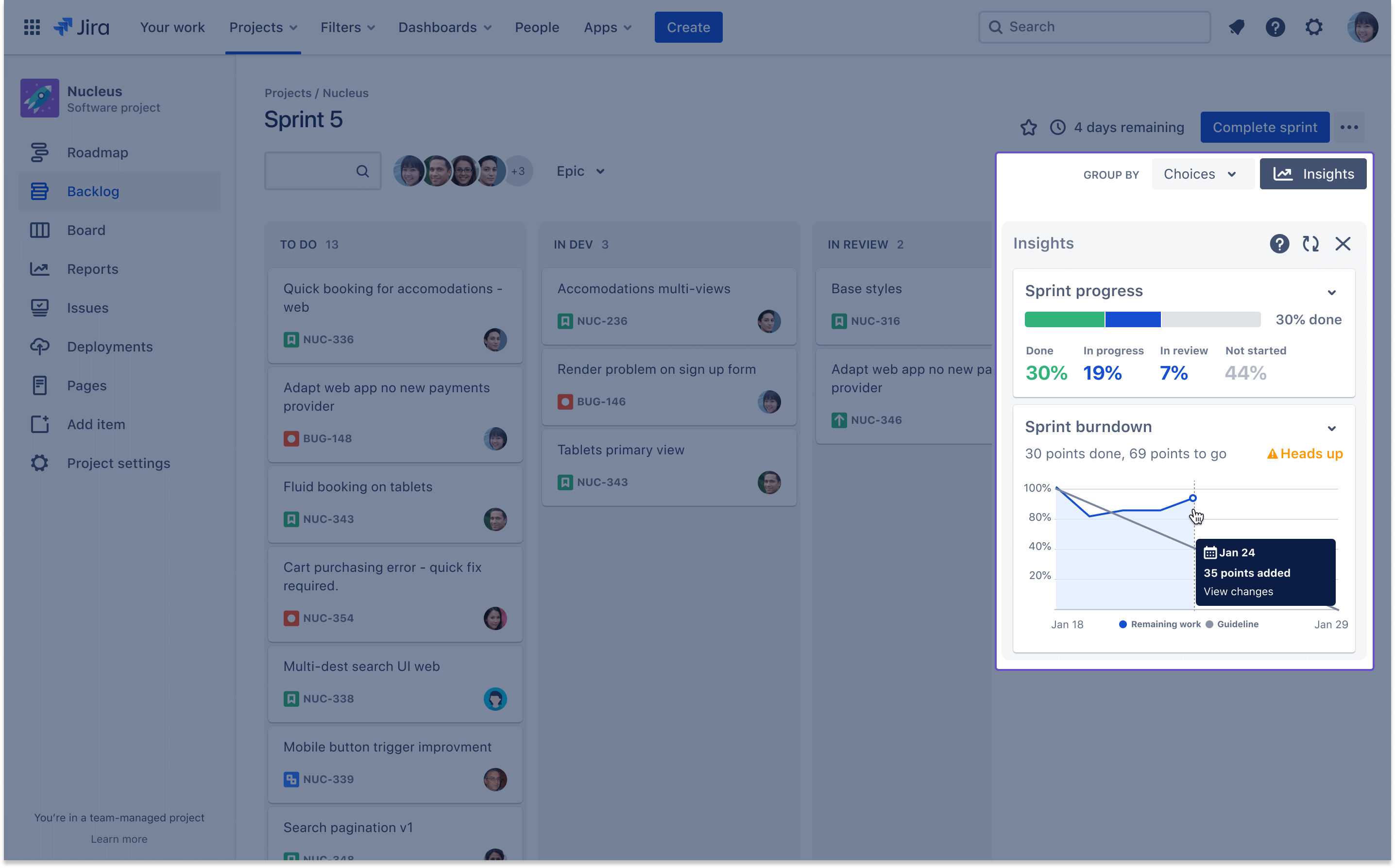 jira-sprint-progress-report-Atlassian-deiser-apps