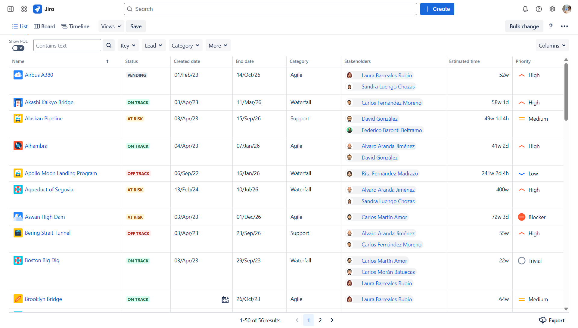 projectrak-list-view-project-portfolio-deiser-apps