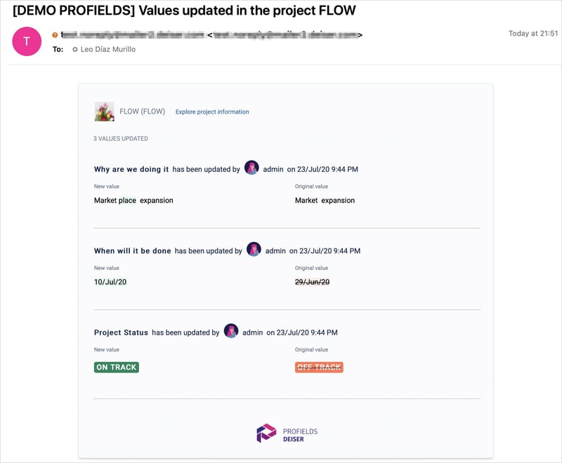 Receive an email everytime a change have been made in the Jira projects you choose