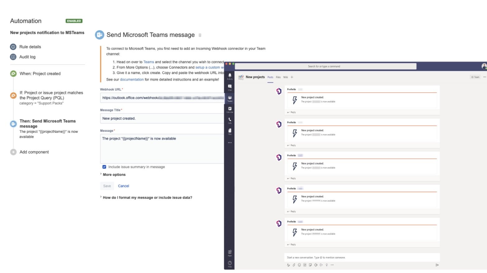 How to automate project notifications from Jira to Microsoft Teams