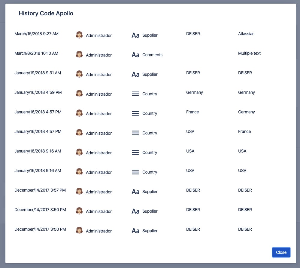 Keep track of each change in a project with the History feature of Profields for Jira.
