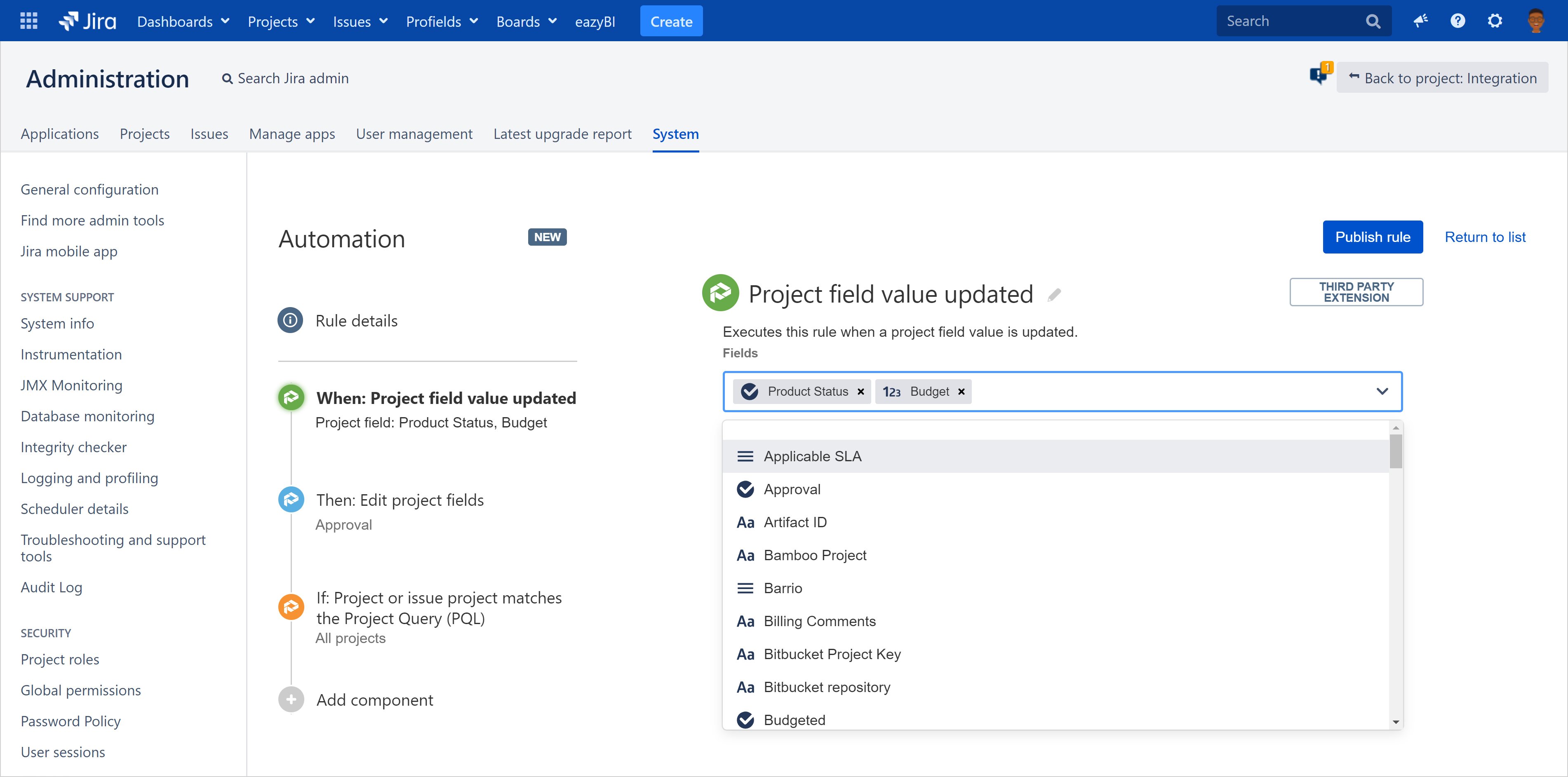 The integration of Automation for Jira and Profields to track projects in Jira represents a  turning point in the automation of tasks directly related to project information_trz_3