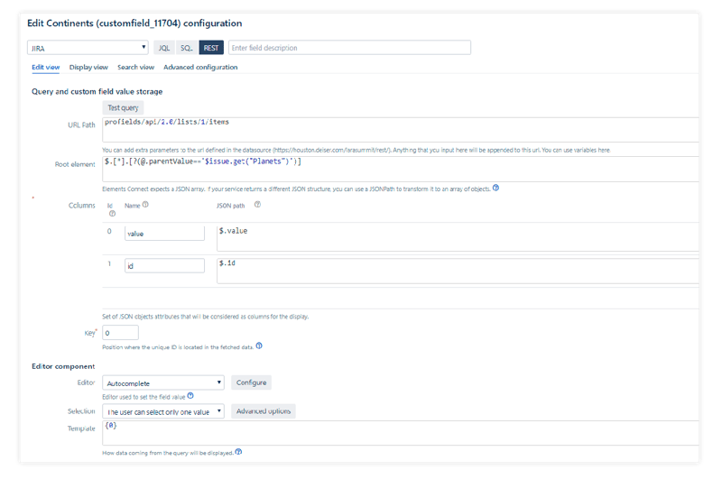 How to read Profields values through the Rest API to populate the options of each custom field