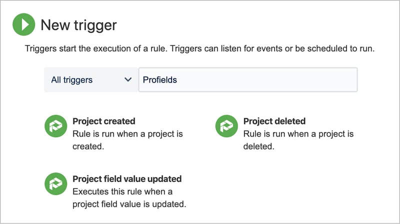 Automatically excecute rules for Jira projects using Automation for Jira Triggers