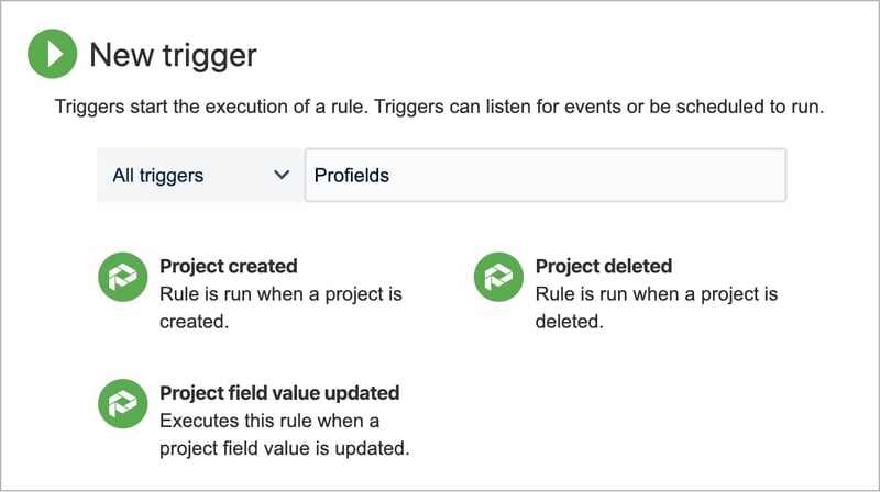 Automatically excecute rules for Jira projects using Automation for Jira Triggers