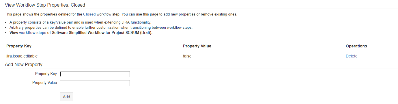 how to add a property for the workflow status