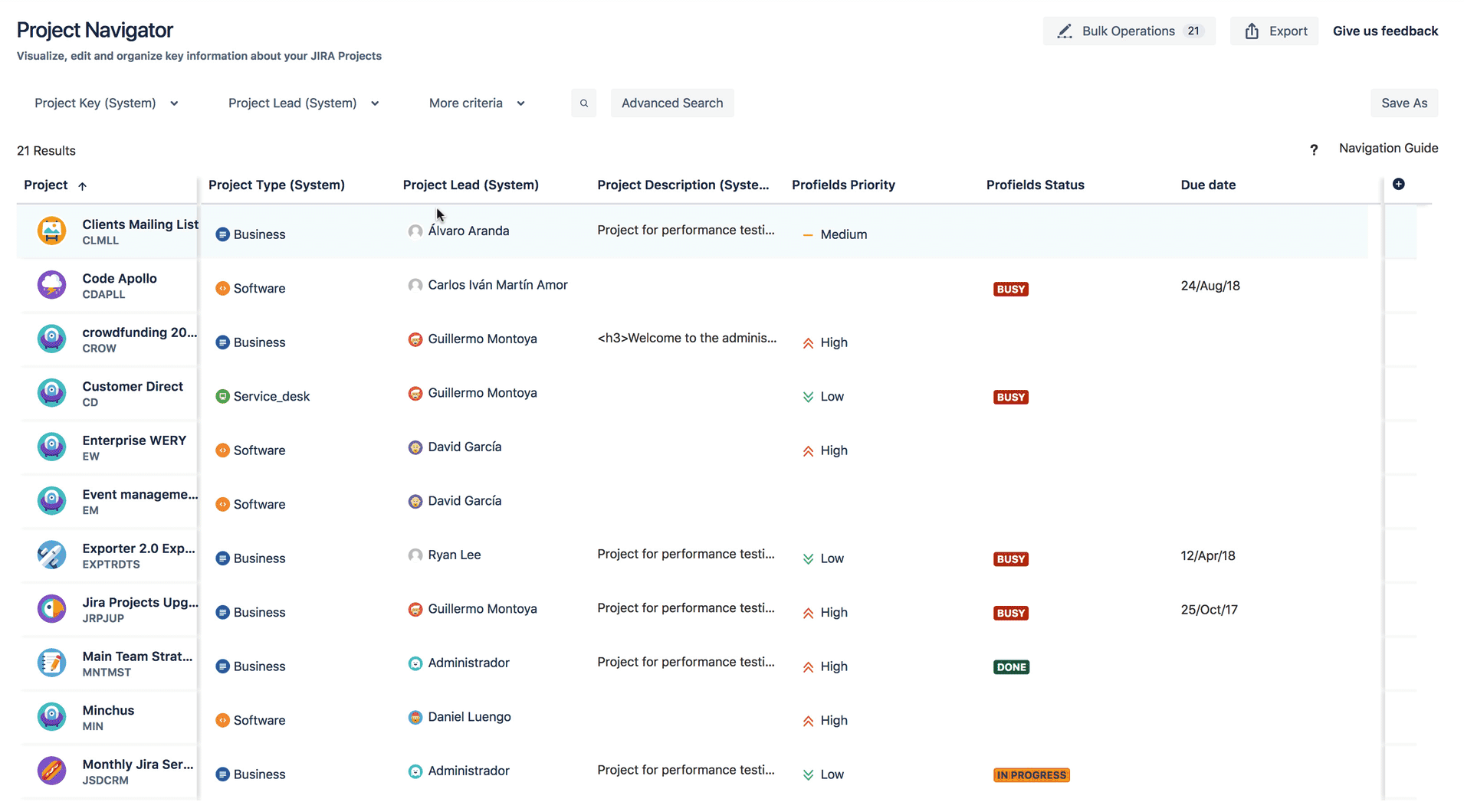 Make bulk change on the project lead in Jira